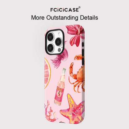 Fcicicase Luxury For Magsafe Phone Case For iPhone Air 17 16 15 Plus 14 13 12 Pro Max 11 Drink Bottle Starfish Pattern Cover