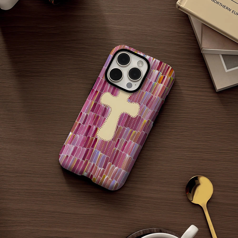 KASEO Matte Bumper for Magsafe Case for IPhone 17 16 15 14 Plus 13 Pro Max Shockproof Hard PC Pastel Cross Cover