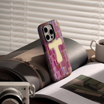 KASEO Matte Bumper for Magsafe Case for IPhone 17 16 15 14 Plus 13 Pro Max Shockproof Hard PC Pastel Cross Cover