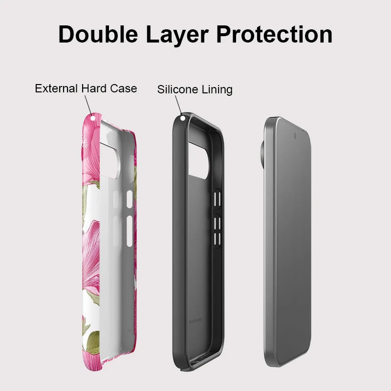 Fcicicase Luxury Shockproof Phone Case For Google Pixel 10A 10 Pro XL 8A 7A 8 9 10 Pro Flower Floral Print Anti-Drop Cover