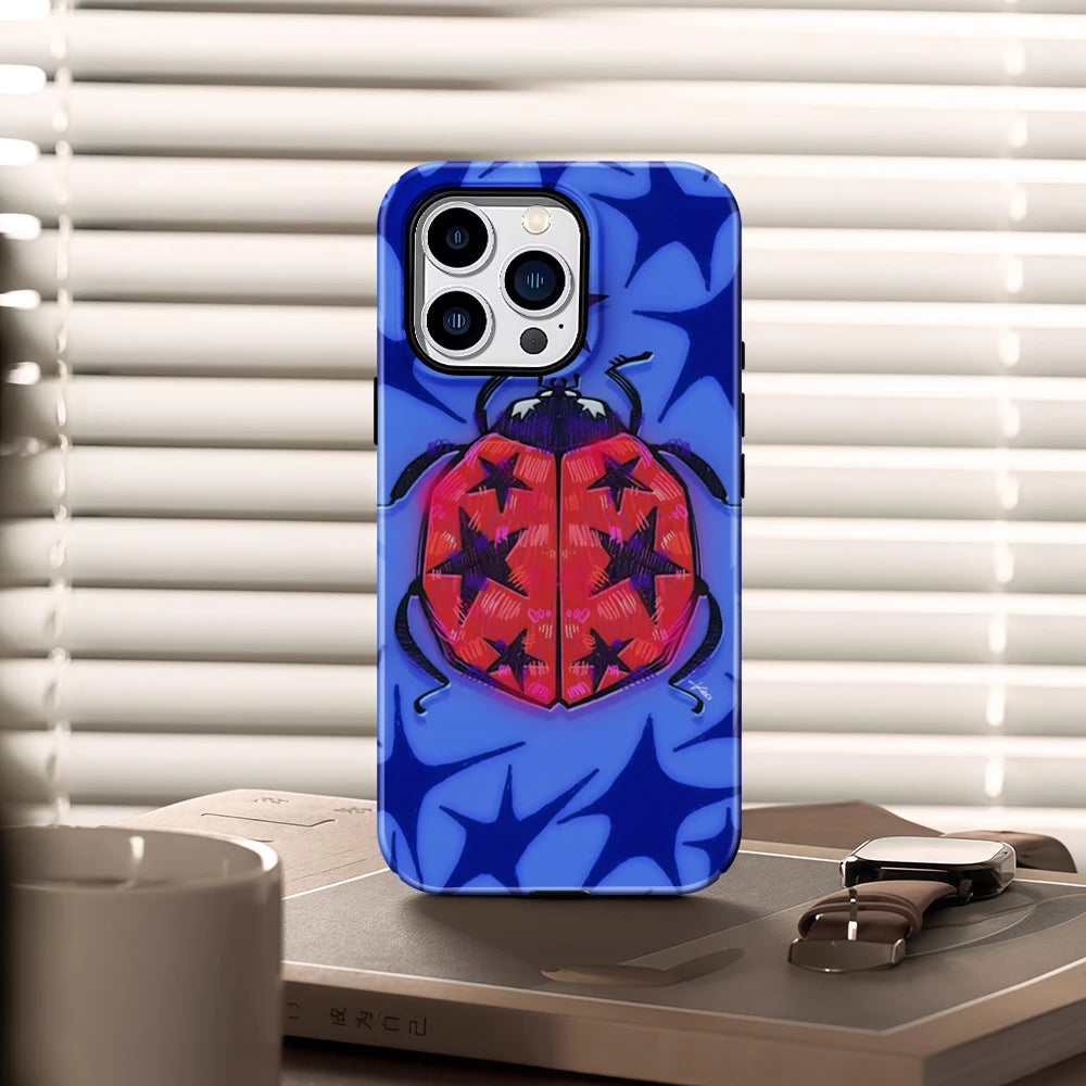 KASEO Matte Bumper for Magsafe Case for IPhone 17 16 15 14 Plus 13 Pro Max Shockproof Hard PC Star Beetle Cover