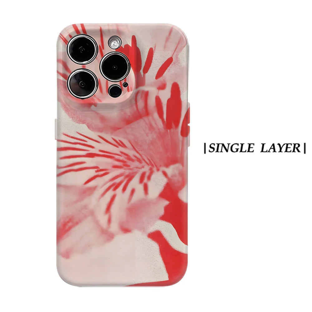 KASEO Matte Bumper for Magsafe Case for IPhone 17 16 15 14 Plus 13 Pro Max Shockproof Hard PC Blush Alstroemeria Cover