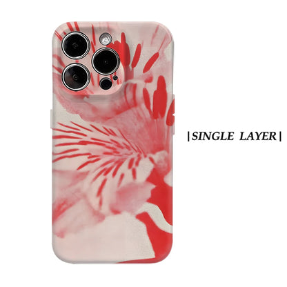KASEO Matte Bumper for Magsafe Case for IPhone 17 16 15 14 Plus 13 Pro Max Shockproof Hard PC Blush Alstroemeria Cover