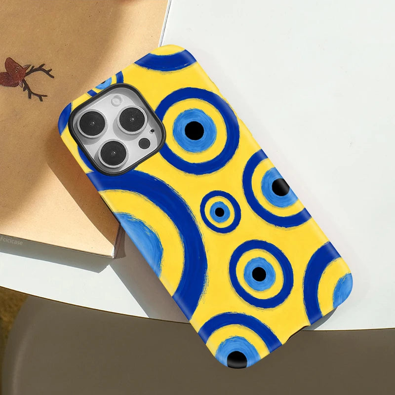 Fcicicase Magnetic For Magsafe Phone Case For iPhone 17 Air 14 13 12 11 Pro Max 16 Plus 15 Circular Dots Shockproof Matte Cover
