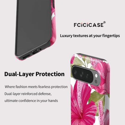 Fcicicase Luxury Shockproof Phone Case For Google Pixel 10A 10 Pro XL 8A 7A 8 9 10 Pro Flower Floral Print Anti-Drop Cover