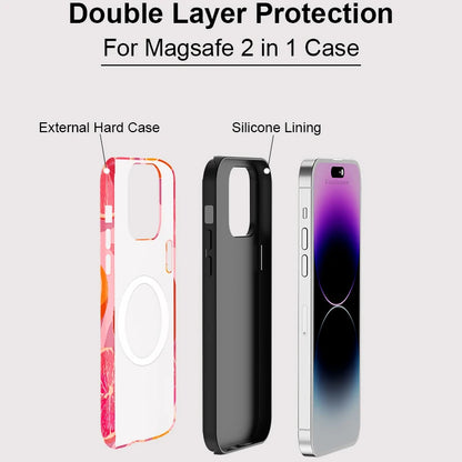 Fcicicase Fruit Orange Pattern Phone Case For iPhone 16 15 Pro Max 14 Plus 13 Pro 12 11 For Magsafe Wireless Charger Matte Cover