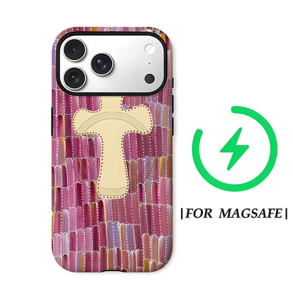 KASEO Matte Bumper for Magsafe Case for IPhone 17 16 15 14 Plus 13 Pro Max Shockproof Hard PC Pastel Cross Cover
