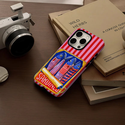 KASEO Matte Bumper for Magsafe Case for IPhone 17 16 15 14 Plus 13 Pro Max Shockproof Hard PC Candy Stripe Sardines Cover
