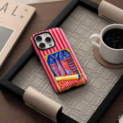 KASEO Matte Bumper for Magsafe Case for IPhone 17 16 15 14 Plus 13 Pro Max Shockproof Hard PC Candy Stripe Sardines Cover