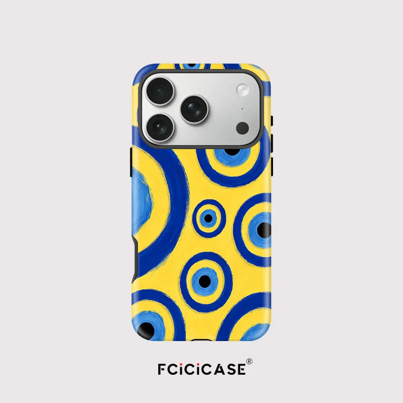 Fcicicase Magnetic For Magsafe Phone Case For iPhone 17 Air 14 13 12 11 Pro Max 16 Plus 15 Circular Dots Shockproof Matte Cover