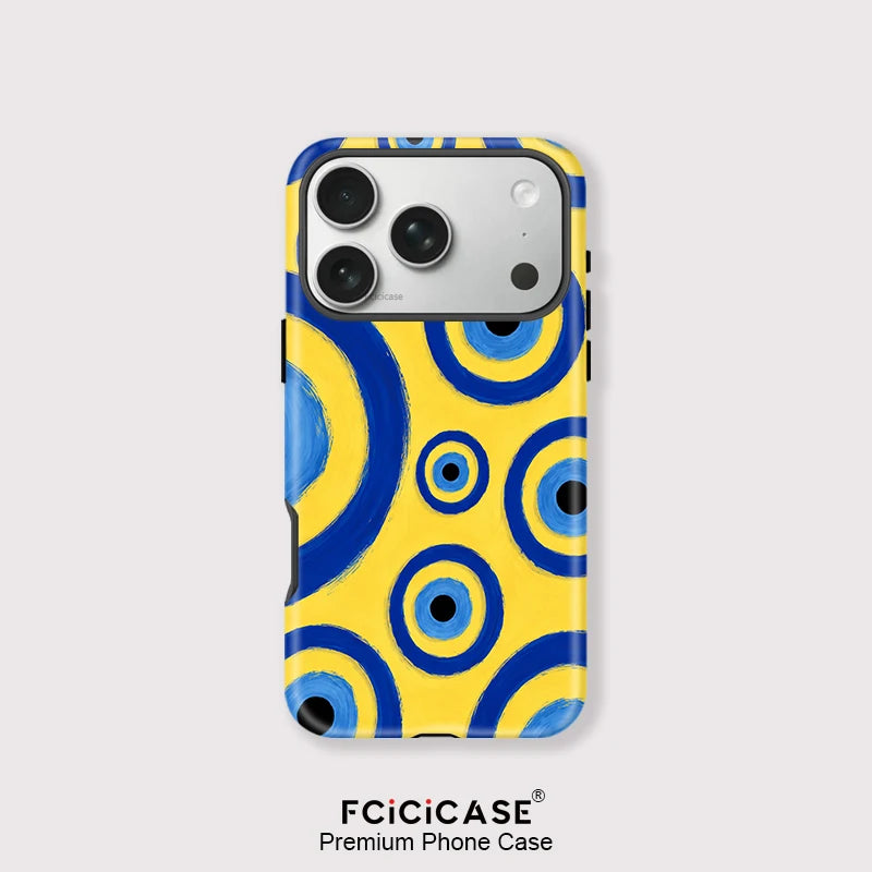 Fcicicase Magnetic For Magsafe Phone Case For iPhone 17 Air 14 13 12 11 Pro Max 16 Plus 15 Circular Dots Shockproof Matte Cover