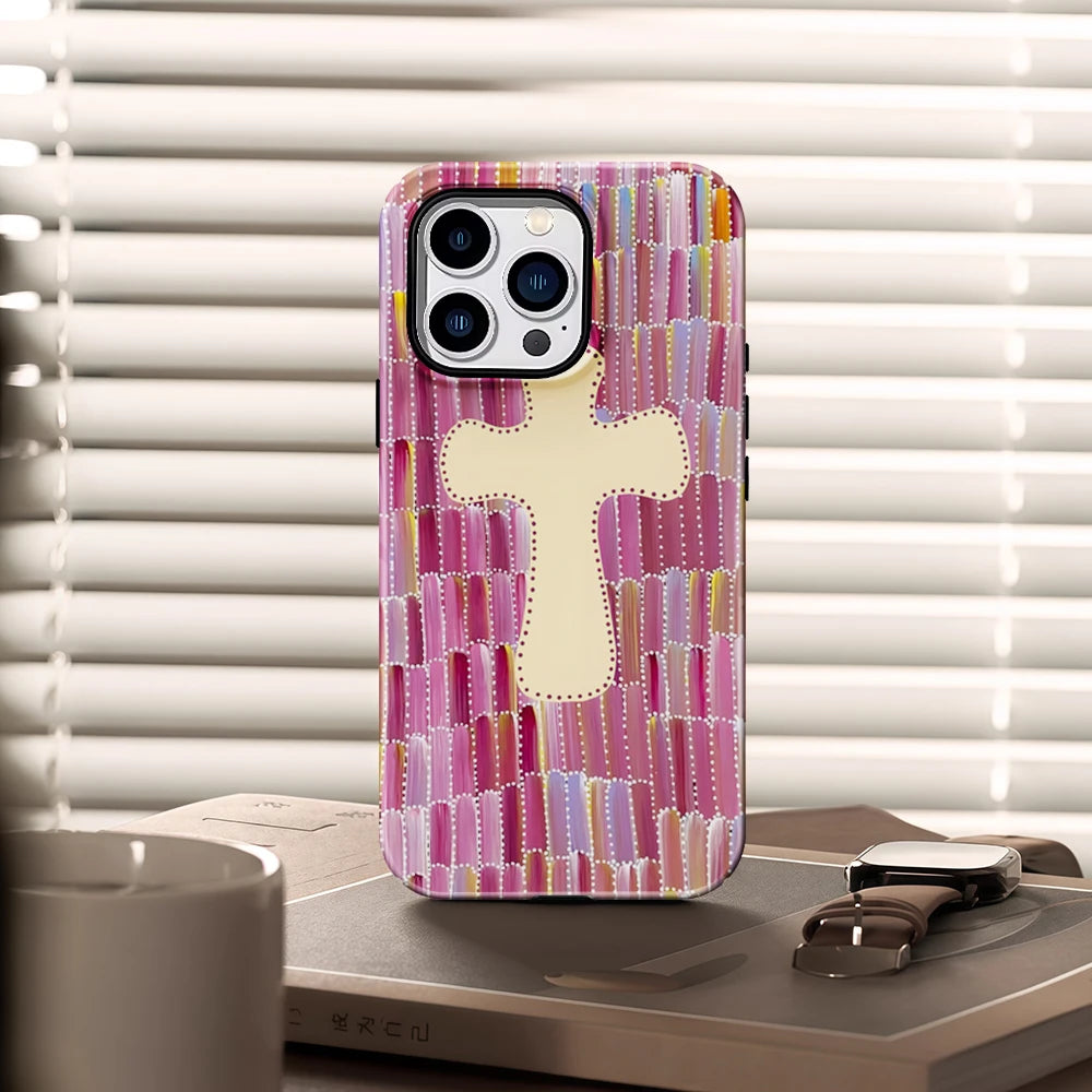 KASEO Matte Bumper for Magsafe Case for IPhone 17 16 15 14 Plus 13 Pro Max Shockproof Hard PC Pastel Cross Cover