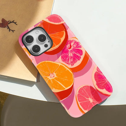 Fcicicase Fruit Orange Pattern Phone Case For iPhone 16 15 Pro Max 14 Plus 13 Pro 12 11 For Magsafe Wireless Charger Matte Cover
